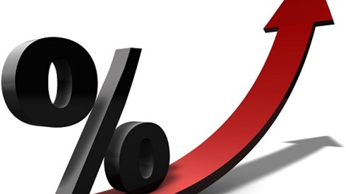 A red arrow with a percent sign curving upward