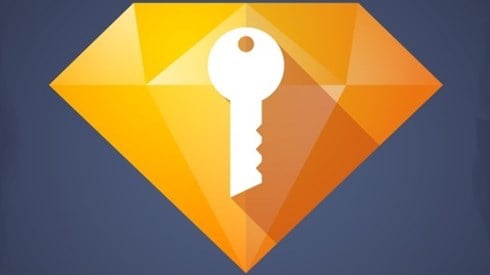 White key on orange 3-d diamond