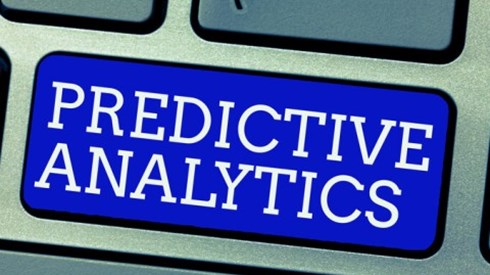 On a computer keyboard the Enter key is replaced with the words PREDICTIVE ANALYTICS