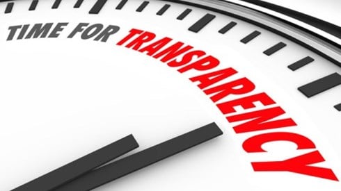 Time for Transparency written on a clockface