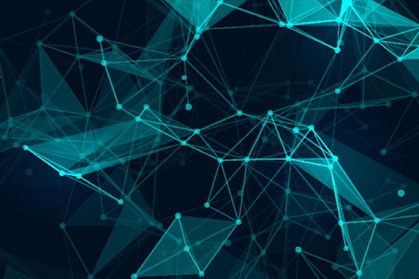 Abstract blue And black connected dots