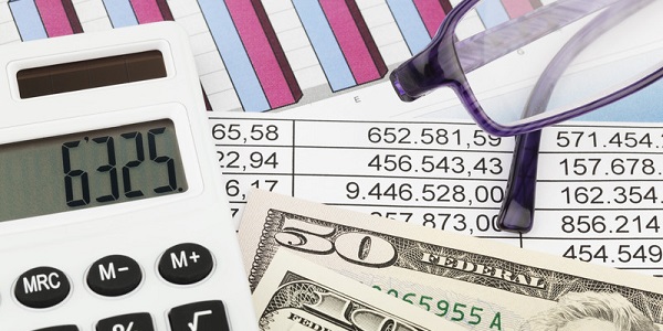 Calculator Figures Liquidity Money With Glasses