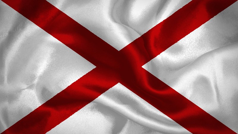Waving Alabama flag 