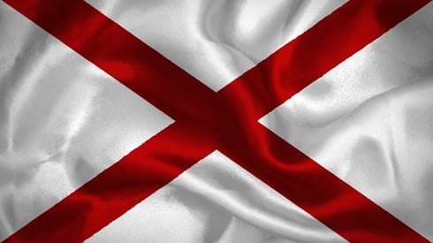 Waving Alabama flag