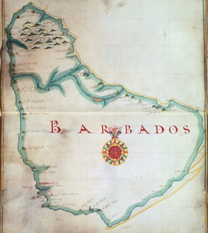 Antique map of Barbados