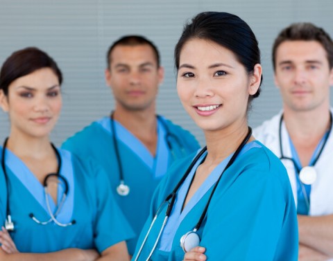 Group of male and female doctors