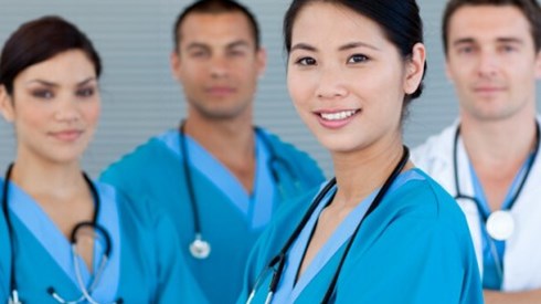 Group of male and female doctors