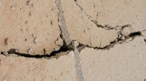 Deep crack in a foundation