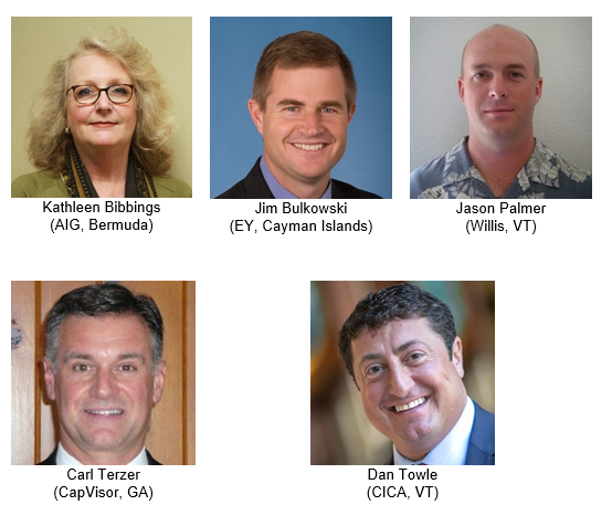 Headshots of the five new CICA Board members against a white background