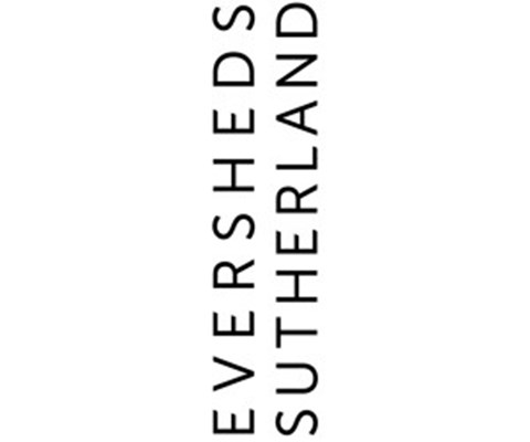 Eversheds Sutherland vertical black text logo