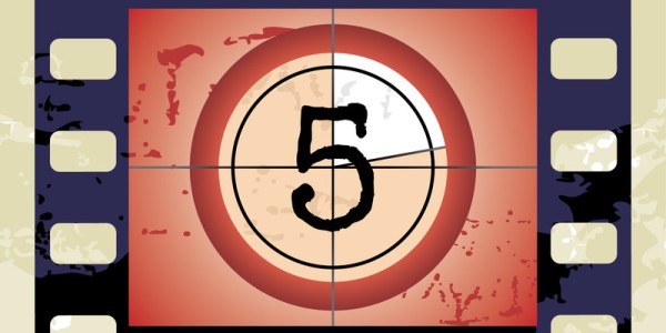 The leader film of a movie is at 5 on the countdown