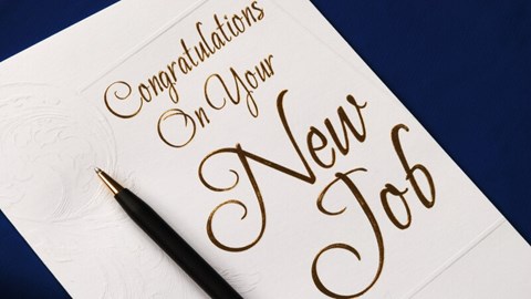 Congratulations on Your New Job Card and Pen