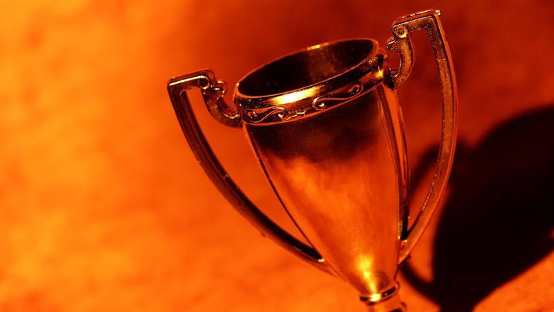 Gold award trophy
