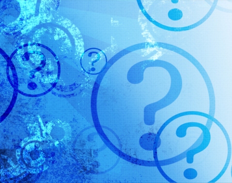 Question Marks In Circles On Blue Background