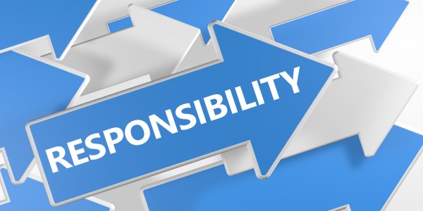The Word Responsibility Written Across an Arrow Pointing Right Surrounded by Other Right-Pointing Arrows