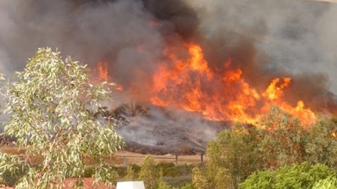 California Wildfire Approaching Houses