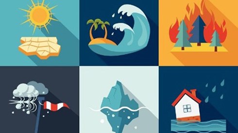 Six natural disaster icons