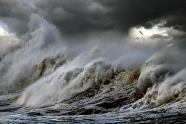 Waves Crashing In A Stormy Sea