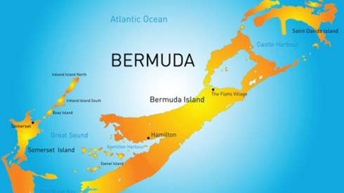 A map of the island of Bermuda