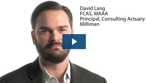 Headshot of David Lang with a blue play button on top.